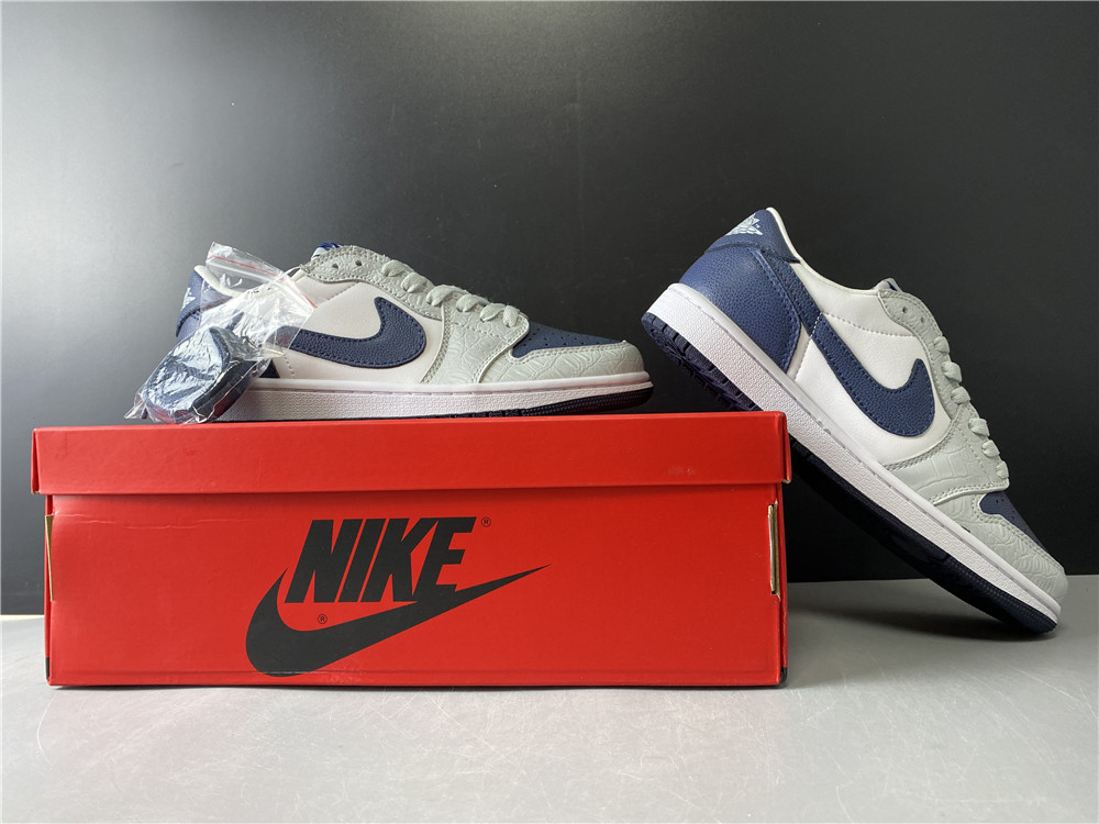 Jordan1 White gray dark blue CW8576-200