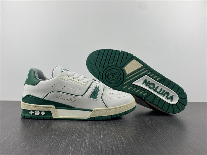 Luis Vitton LV Trainer Sneaker Low White Green 1A54HM