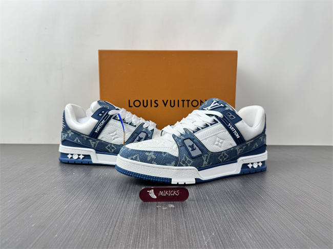 Luis Vitton LV Trainer Monogram Denim White Blue 1A9JGN
